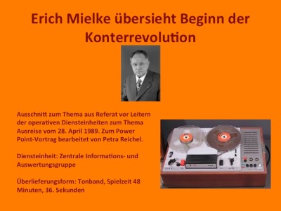 Erich Mielke übersieht Beginn der Konterrevolution